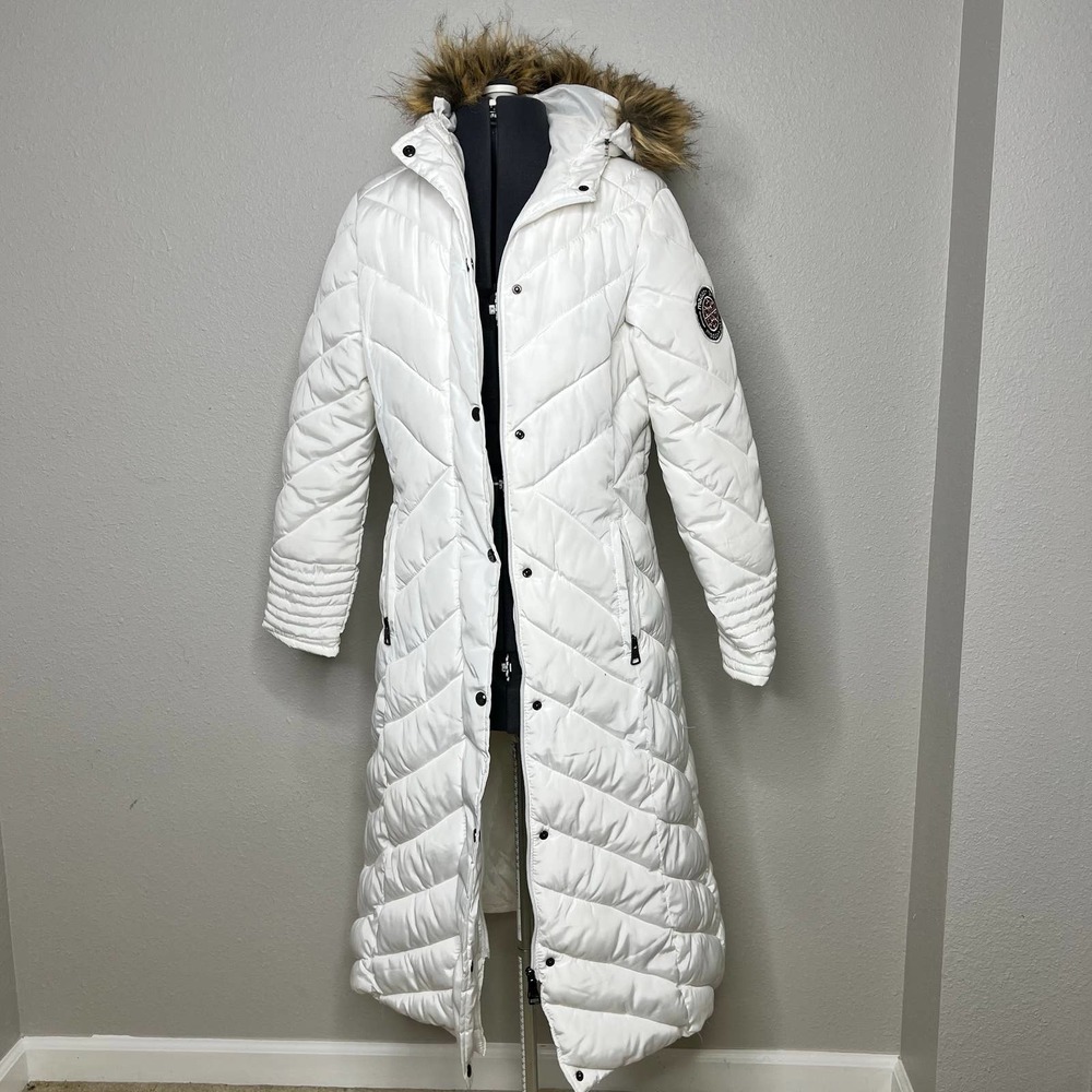 Madden Girl White Long Puffer Coat - Picture 11 of 11